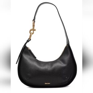 DKNY Black Hobo Bag with Gold Hardware